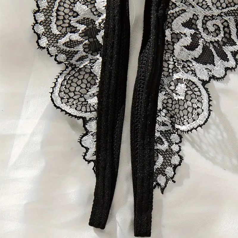 Black Hot Crotchless Sexy Wome - đánh giá và giá Lace Bralette Set